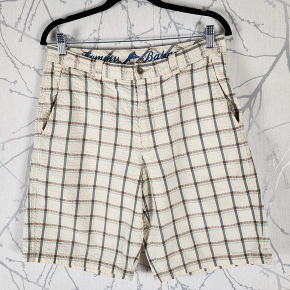 Tommy Bahama Windowpane Checks Seersucker Chino Shorts - Picture 1 of 3